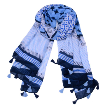 Заводская цена внешней торговли защита от солнца женщины шарф платок кистями